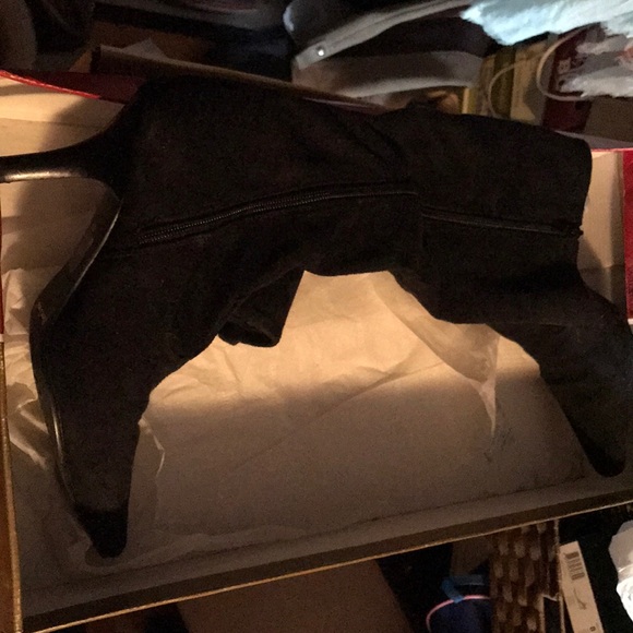 Pierre Dumas Shoes - Black Stretch Below Knee Side Zipper Boot!